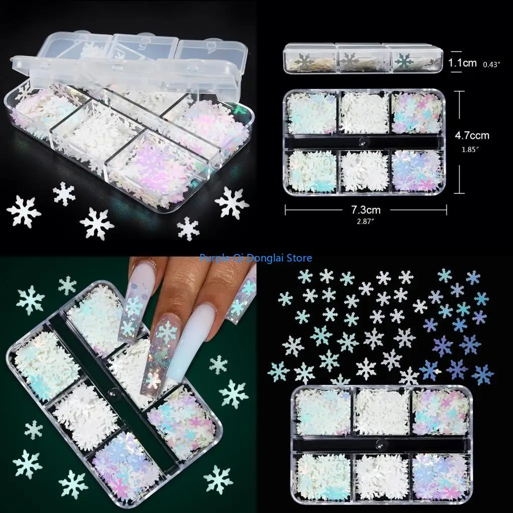 L21E Christmas Glitter Sequins Snowflake Glitter Sticker Decor