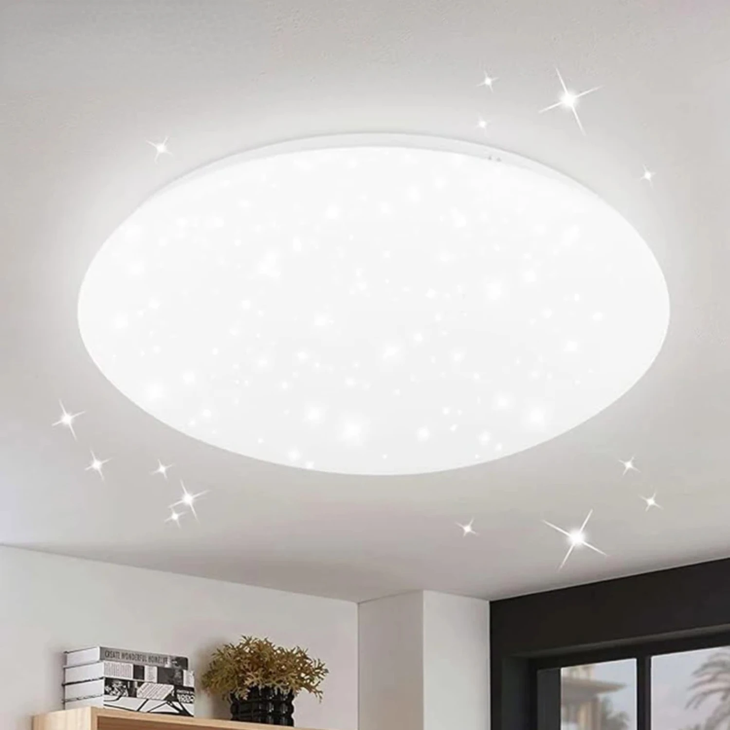 Stylish and Modern 24W/28W LED Ceiling Lamps with Sleek Light Cover Tester Night Lamp for Living Room - AC 220V, Perfect for Sky