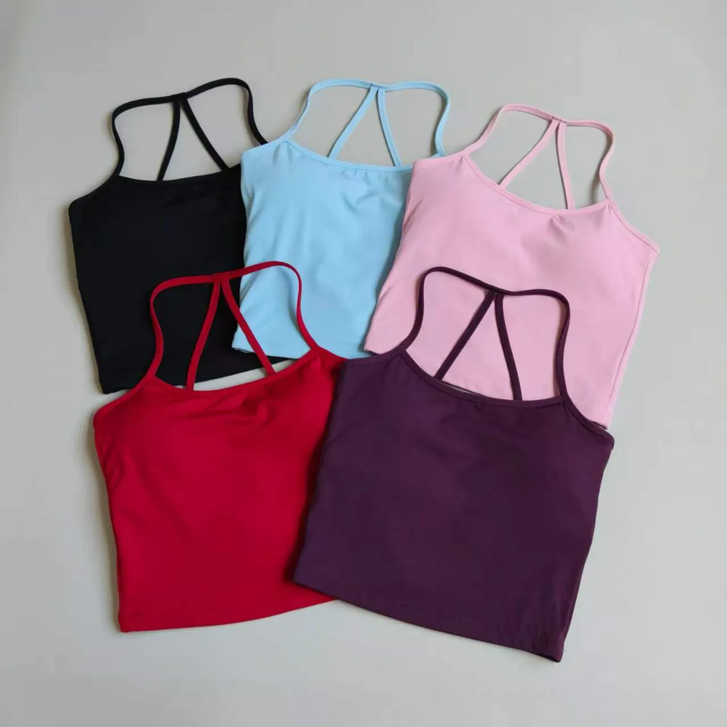 Women's Quick-Drying Breathable Yoga Vest with Chest Pad Fitness Running Training Sports Top Beautiful Back Design Outer Wear