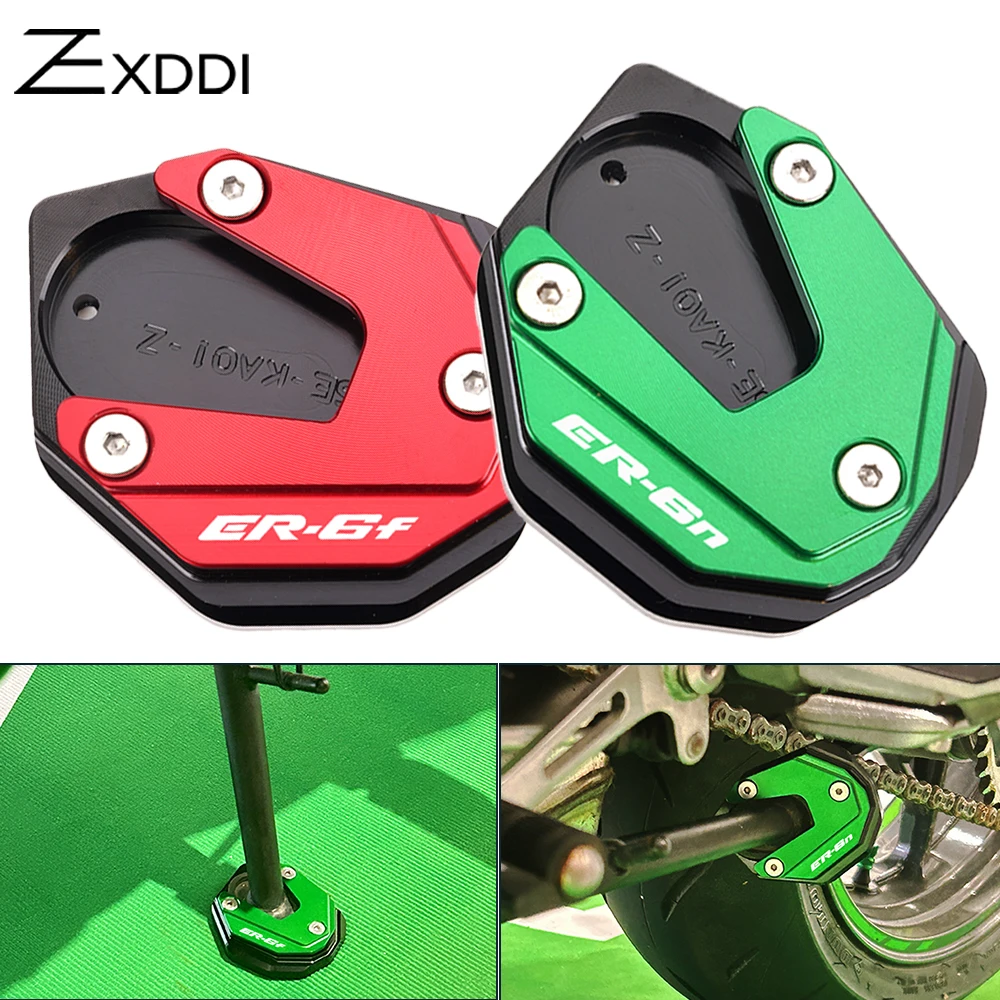 For Kawasaki ER6F ER6N er6f er6n ER-6F ER-6N 2012-2016 2015 Motorcycle CNC enlarged plate Side Stand Foot Kickstand accessories