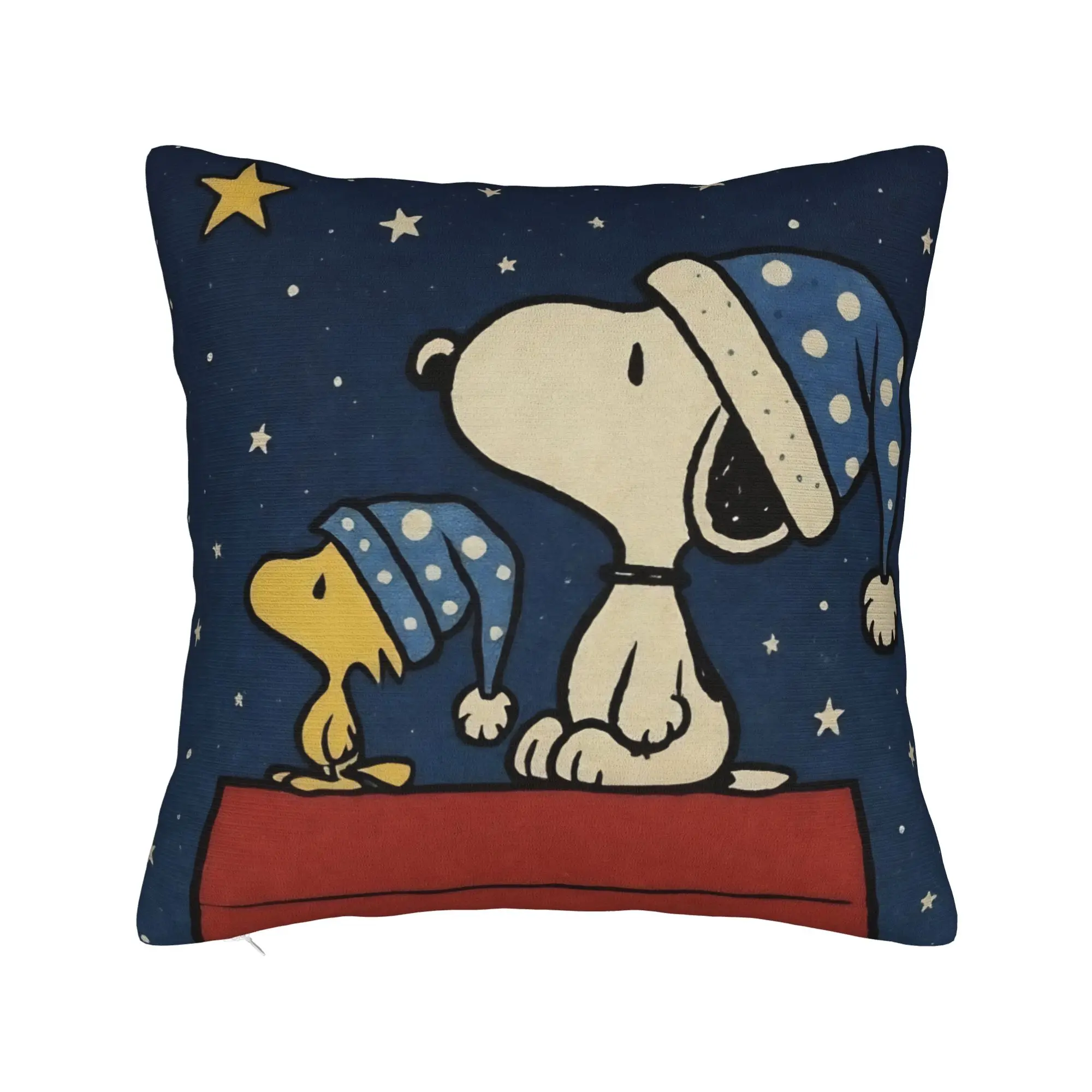Cartoon Cute S-Snoopys Square Pillow Case  Cushion Cover Vintage Polyester Decor Throw Pillow Case Cover for Seat 45x45cm