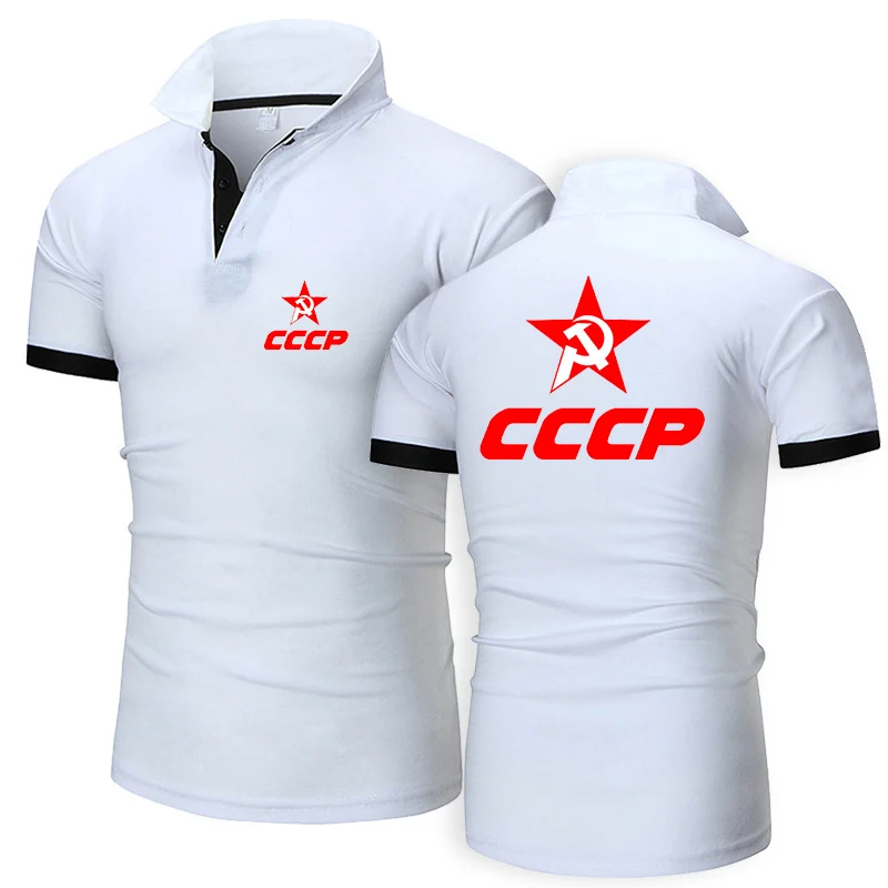 CCCP Russian Soviet USSR 2025 Men's New Summer Hot Sale Fashion Breathable Polos Shirt Casual Solid Color Slim Fit Top Clothing