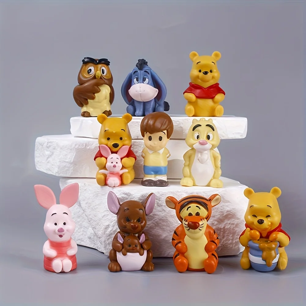 10 pièces/ensemble dessin animé Winnie l'ourson figurine jouet ourson tigrou Bourriquet porcelet figurine poupée jouets cadeau de noël