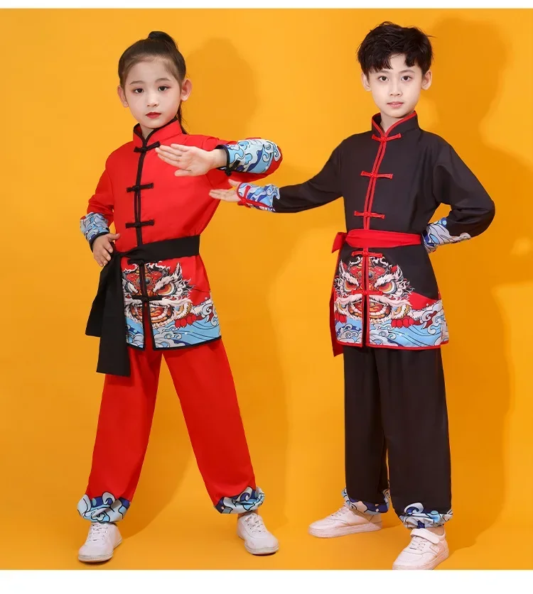 Girl Suit Chinese Kung Fu Uniform Boy Set Tai Chi Perform Women Men Kids Martial Arts Costumes Baby Wushu Sets Children Clothes