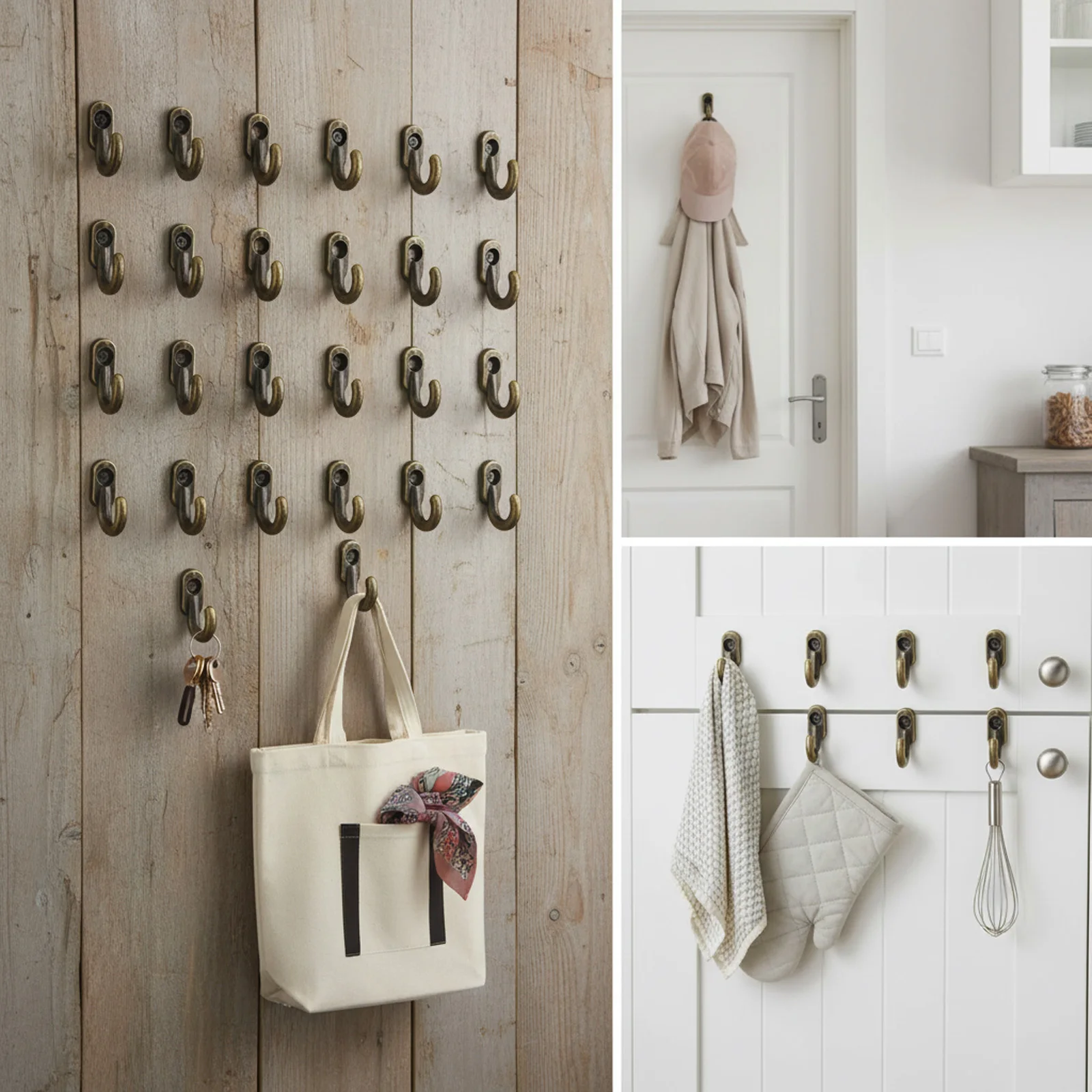 40 قطعة هوك تخزين الحائط ثقب واحد هوك لباب خزانة الملابس متعددة الوظائف المنظم السنانير ديكورات المنزل