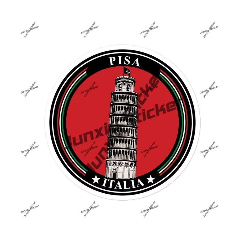 

Leaning Tower of Pisa Italy Stickers Italian Decal Flag Seal Round Sticker High Quality Waterproof Vinyl Decal Creativity