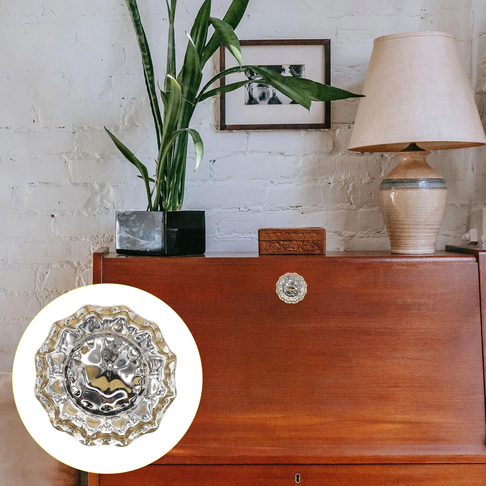 

Crystal Small Handle Cabinet Knobs Door Flower Drawer Pulls Handles Round Dresser Drawers