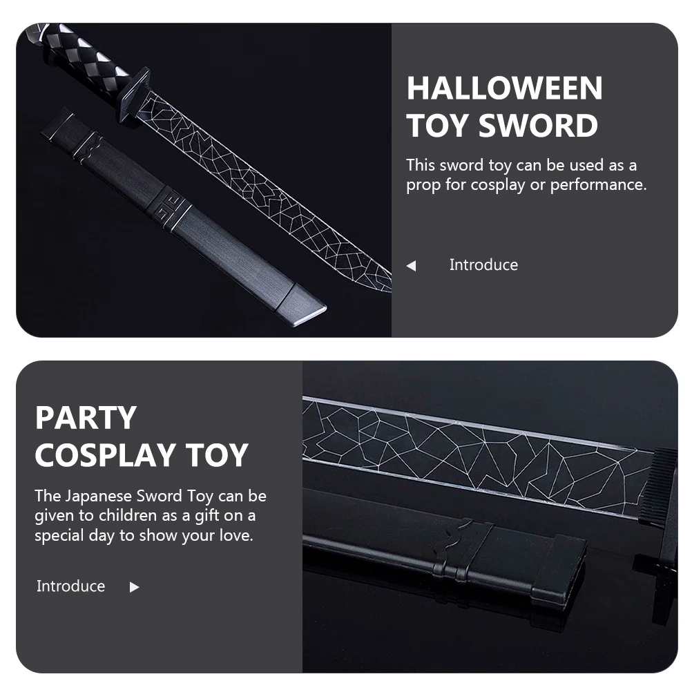 

Wear Resistant Glowing Toy Sword Japanese Style for Kids Interactive Party Cosplay Fun Light Up Cool Crack Design Halloween Play