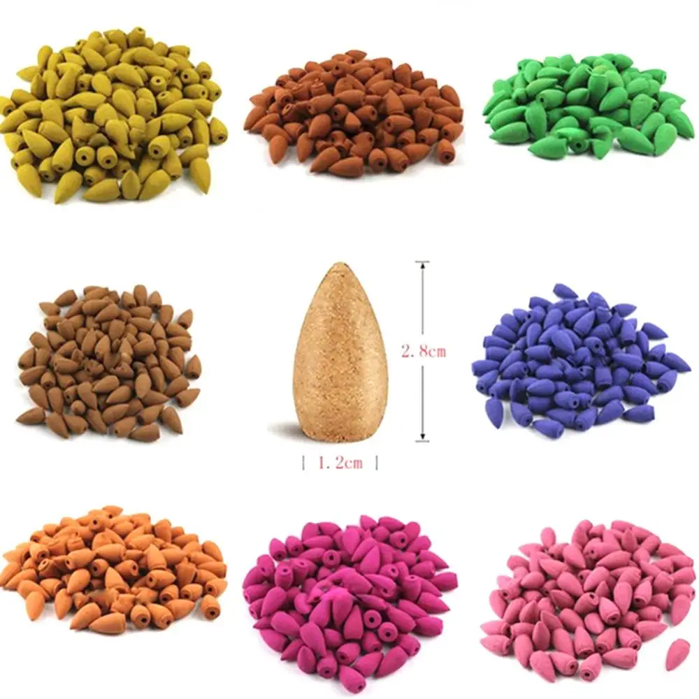 40 Pcs 2.8*1.2cm Back-flow Incense Air Purification Buddhism Smoke Cones Scent Aroma Spice Chinese Style Waterfall Incense Cones