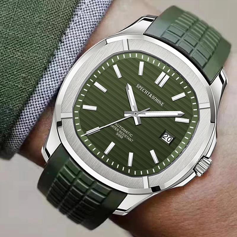 2022 Hot Selling Luxury Brand 42mm Automatic Watch Men Sports Watches Steel Blue Rubber Starp Luminous Military Male Watch