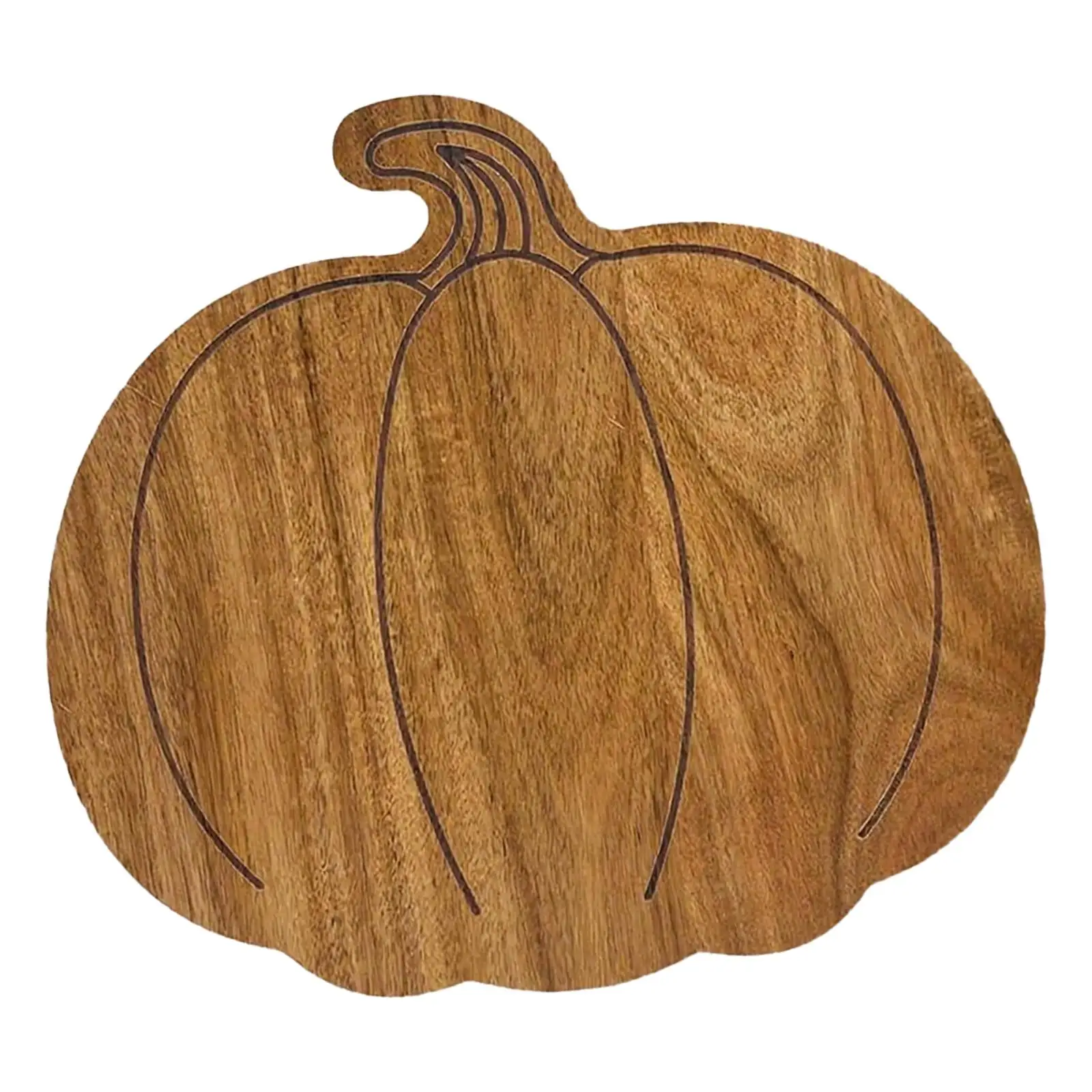 Pumpkin Shaped Decorative Cutting Board Wooden Serving Platter for Kitchen Utensils and Halloween Table Setting