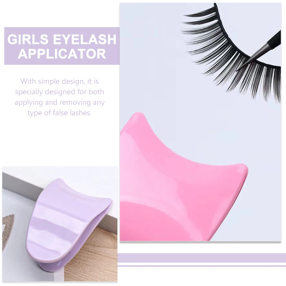 

4 Pcs Tweezer Clamp False Lashes Girls Eyelash Applicator Applicator Tool Plastic Women Makeup Helper Pink Purple Blue White