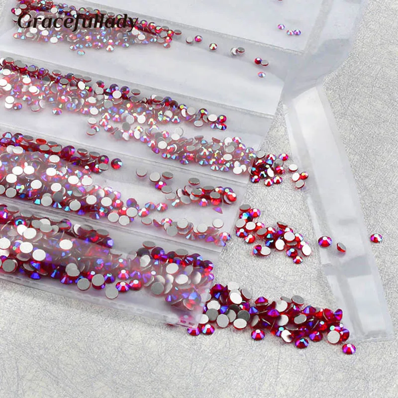 Multi-Size Glass Nail Rhinestones For Nails Art Decorations Crystals Strass Charms Partition Mixed Size Rhinestone Set