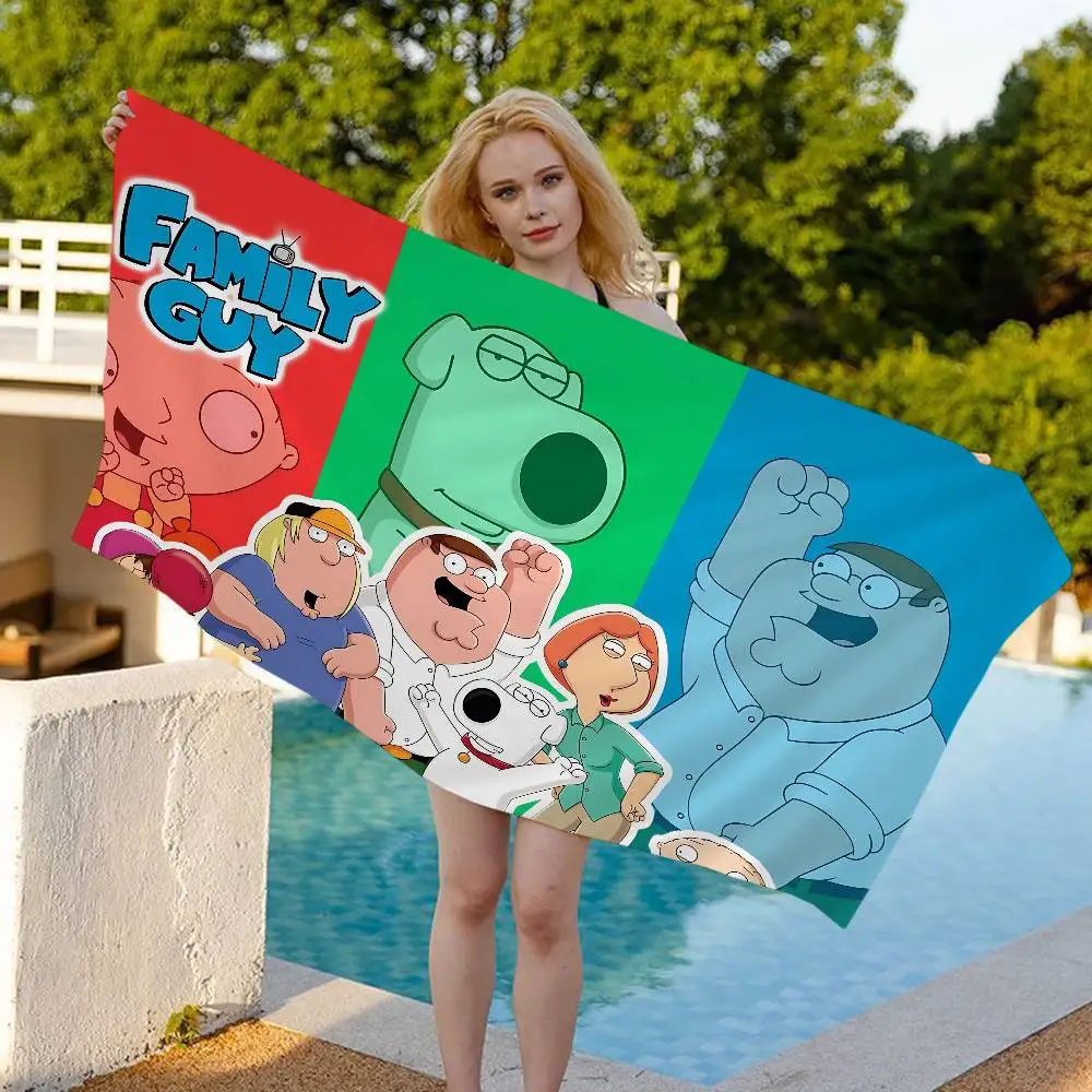 Adult Animation F-Family G-Guy Microfiber Printed Beach Towel Mountain Climbing Yoga Beach Swimming Running Absorbent Soft Towel