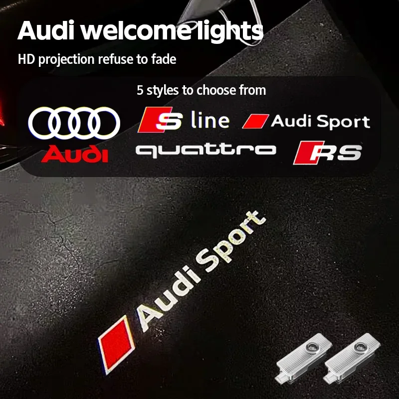 Car Door Lamp Projector Welcome Step Up Puddle Light For Audi S3 S4 S5 S6 S7 S Q3 Q5 Q7 Quattro A3 A4 A5 RS RS3 RS4 A3 A7 Sports