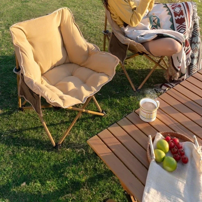 

Beach Chair Moon Chair Outdoor Foldable Chair Portable Fishing Stool Wilderness Camping Picnic Lounger Furniture Playa Garden