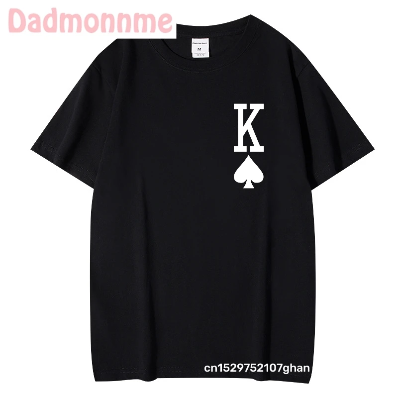 Funny Playing Card King Queen Print Goth Clothing Women T Shirt Aesthetics Graphic White Short Sleeve Polyester Women\'s T Shirt