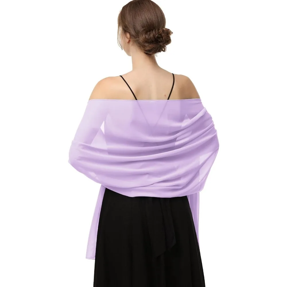 

Women's Shawls and Wraps for Evening Dress Chiffon Shawl Soft Elegant Silky Pashmina Wedding Bridal Scarf