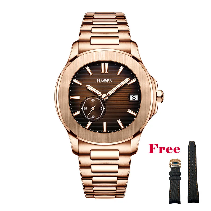 Haofa Mechanical watch Man Date Display Thickness 9.7mm Automatic 316 Stainless Steel Sapphire Crystal Luminous Simplicity 2290