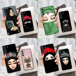 Muslim Islamic Girls Arabic Hijab Phone Case For Samsung Galaxy S23 S22 S24 Ultra S20 S21 S24 FE S9 S10 Plus Note 10 20 Ultra