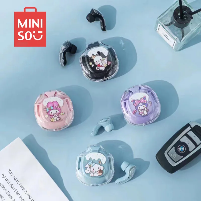 New Sanrio Translucent Small Fresh Creative Bluetooth Earphones In Ear Compact Sport New Kuromi Earphones