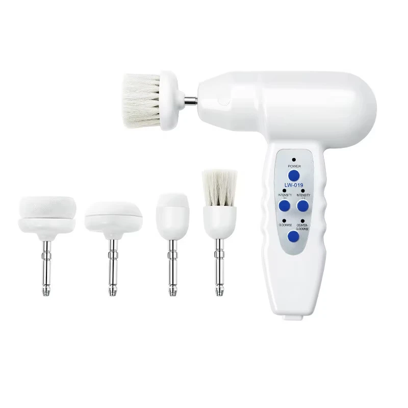 5-IN-1 Electric Rotary Washing Cleansing Face Brushes Massage Body Facial Dead Skin Cuticle Cleanser Home Beauty Spa Care Device