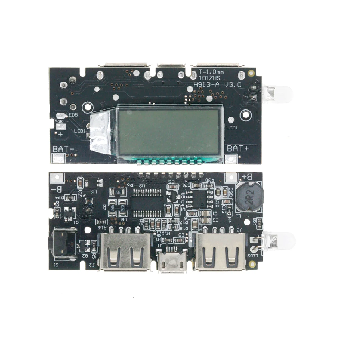 Dual USB 5V 1A 2.1A Mobile Power Bank Charging Board 18650 Liquid lithium Battery Charger PCB Boost Power Module Digital LCD