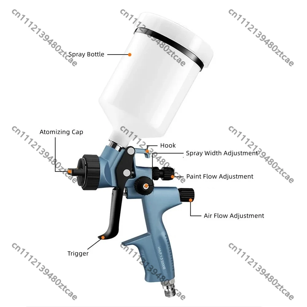 High Efficiency Air Paint Spray Gun 1.3-1.8MM Nozzle Adjustable Car Varnish Sprayer Professional Painting Spraying Hand Tool
