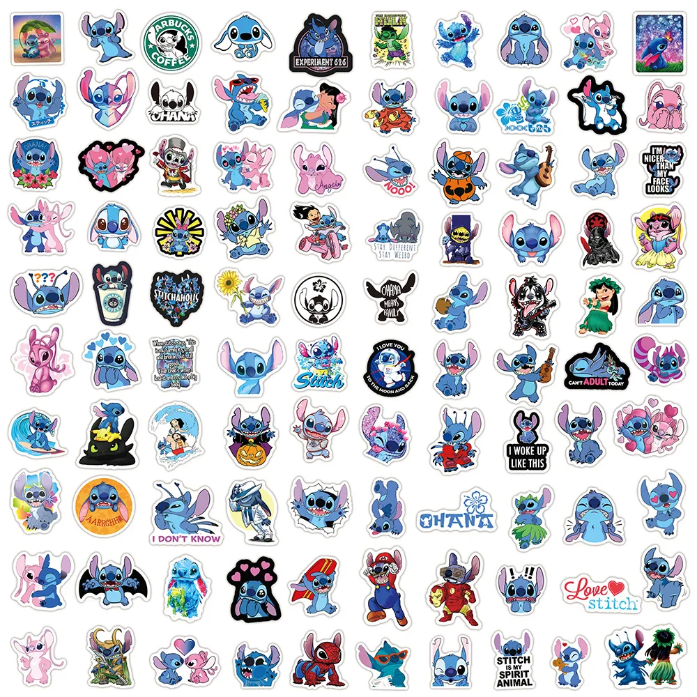 10/30/50/100PCS Cute Cartoon Lilo Stitch Stickers Decal DIY Skateboard Car Laptop Motorcycle Waterproof Kids Anime Sticker Toys