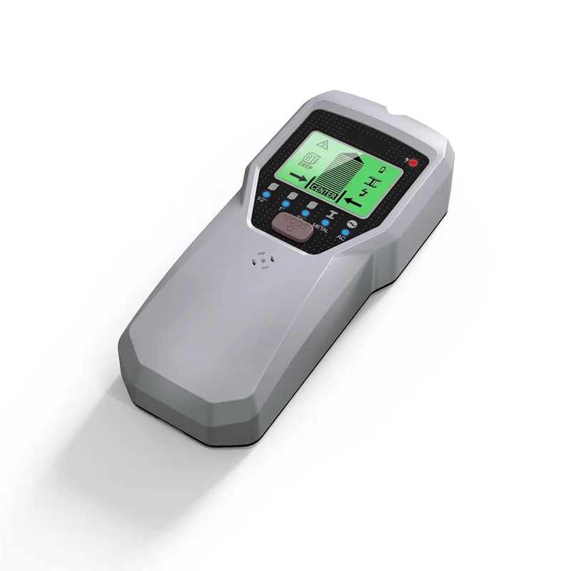 【新品】ハンドヘルド金属探知機 5in1 壁金属電流線木製支柱検出器スキャナー シルバー