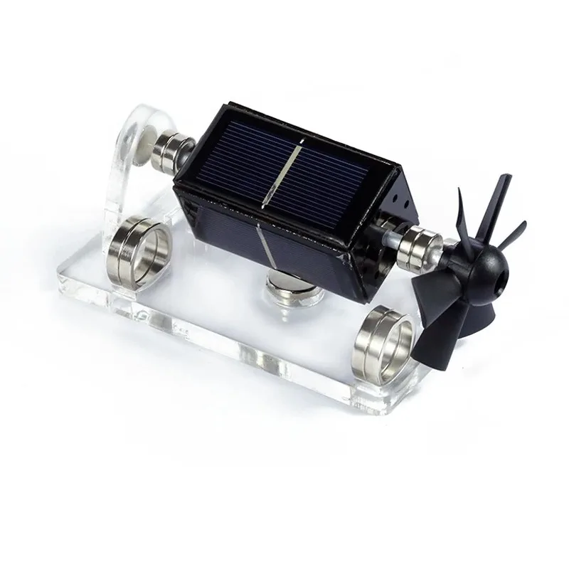 Solar Powered Propeller Ornament Acrylic Base Magnetic Levitation Science Model