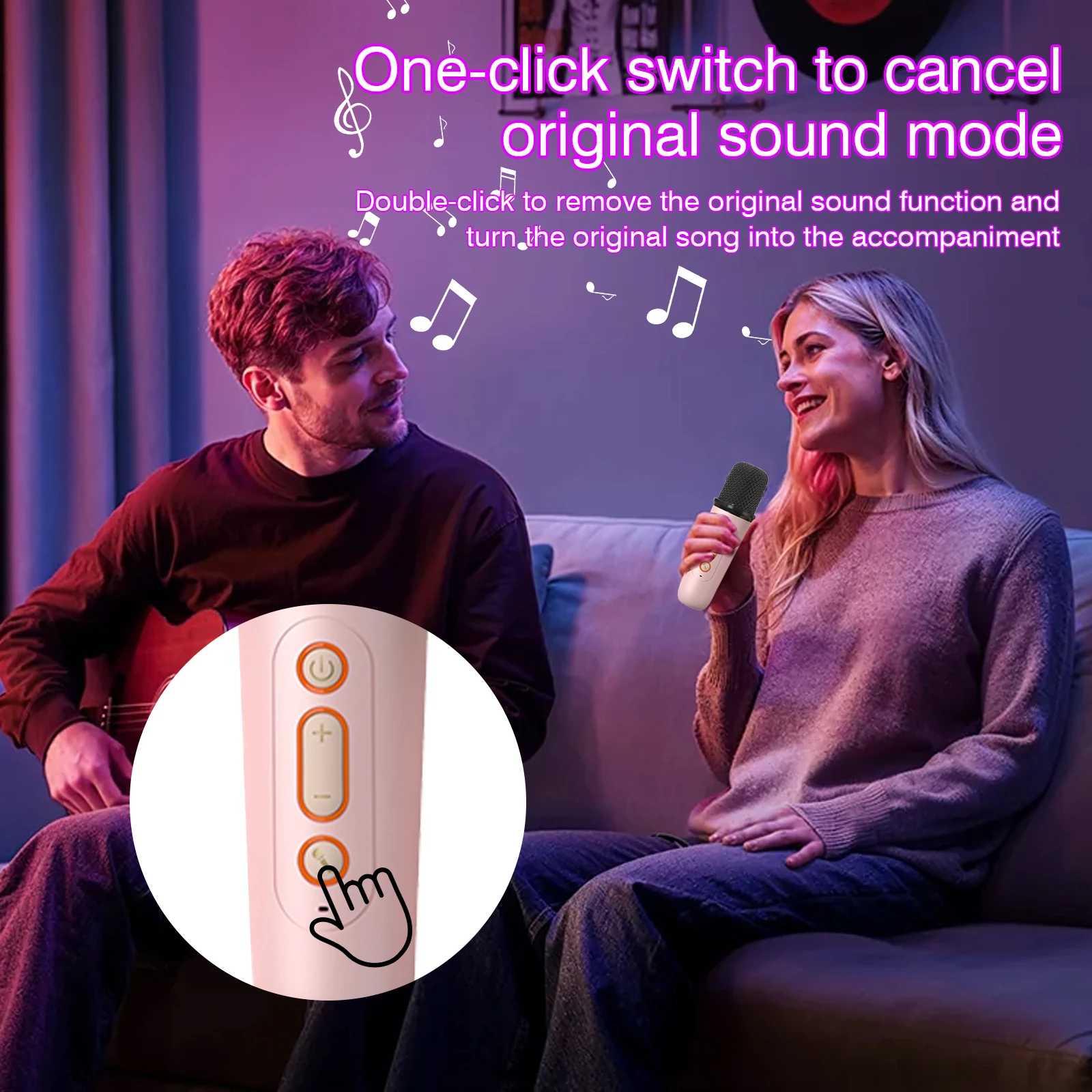 مكبر صوت كاريوكي لاسلكي، إضاءة ملونة RGB، بطاريتان قابلة لإعادة الشحن، للكاريوكي العائلي والحفلات وهدايا أعياد الميلاد