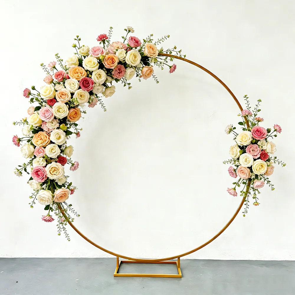 Wrought iron props Round semi-circular background Arch truss Arc truss Wedding event Stage shelf