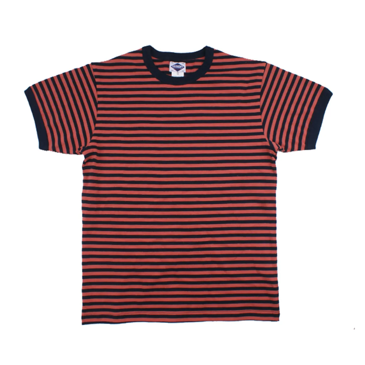 Ok8105 Men T-Shirt Summer Personality Fashion Youth Slim Fit Round Neck Color Matching Pinstripe Short Sleeve Thick Pullover Tee