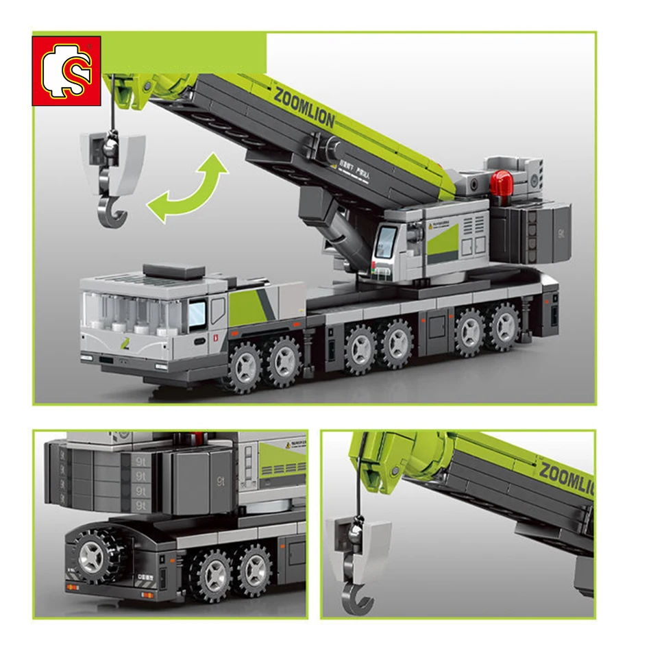 SEMBO City Engineering Crane Forklift Model Building Block Set Boy DIY Dump Truck Construction Drilling Rig Brick Toy Children