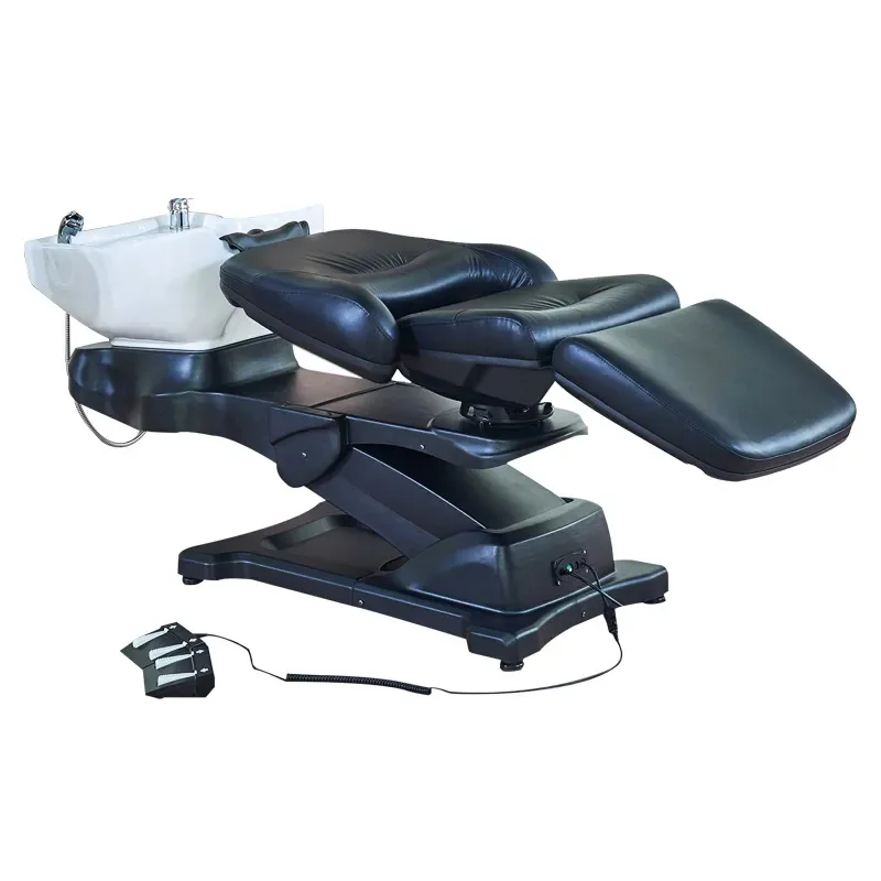 Foreign trade high-end Japanese hair salon shop electric lift shampoo bed barber shop rotatable shampoo flush bed