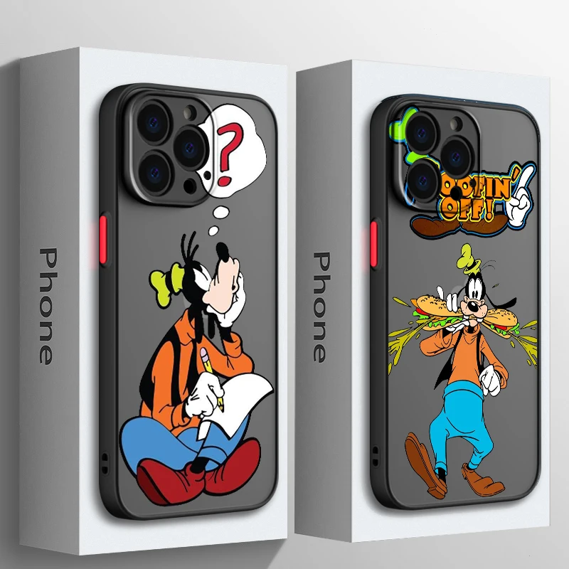 Disney Goofy Dog Anime Frosted Translucent For Apple iPhone 15 14 13 12 11 XS XR X 8 7 SE Pro Max Plus Mini Soft Phone Case