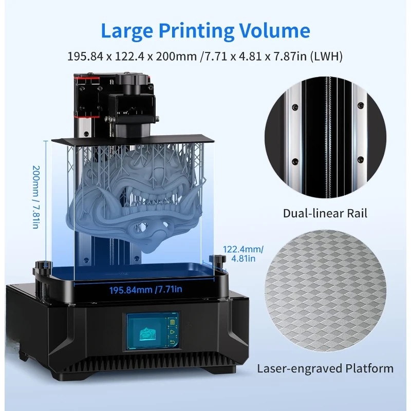 Resin 3D Printer with 9.1'' 6K Mono Screen, LCD SLA Resin Printer with Upgraded LighTurbo Matrix, Large Print Volume