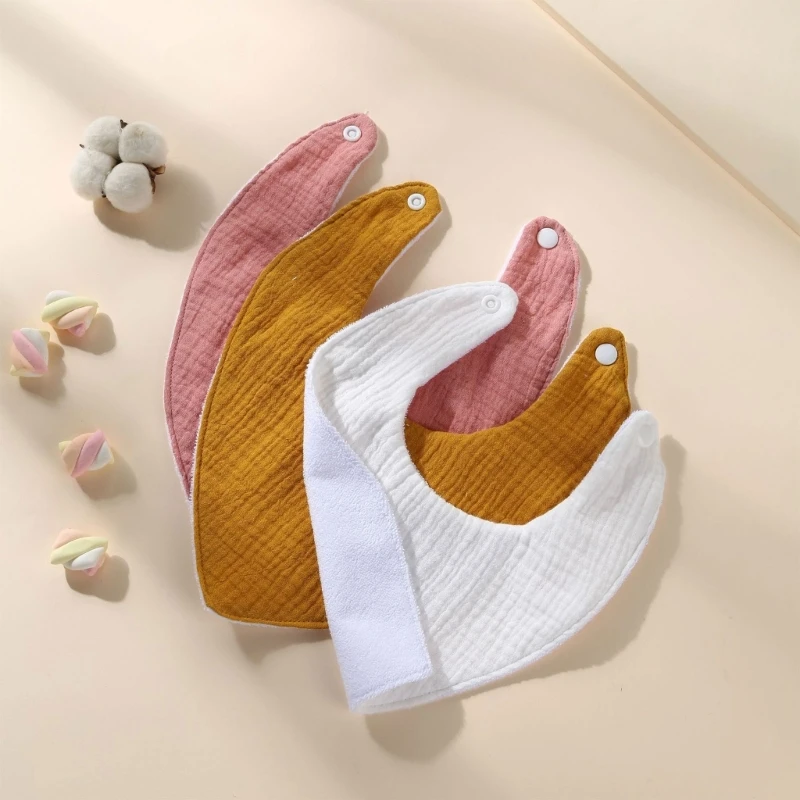 New Autumn Winter Thicken Baby Bibs Cotton Plush Newborn Feeding Triangle Bib Burp Cloths Super Absorbent Baby Saliva Towel