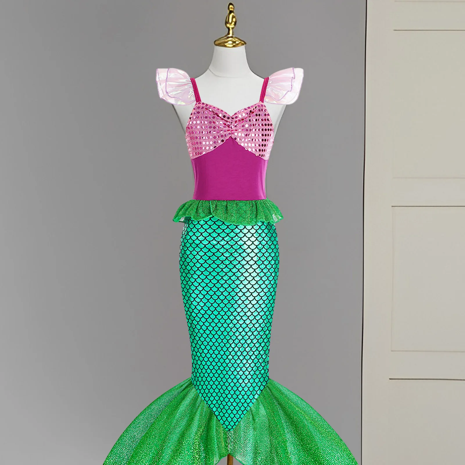 Children's Halloween Mermaid Costume Easy to Wear Fancy Dress Performance Clothing Suitable for Dress Up Parties