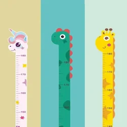 Cartoon Animals Height Measure Wall Sticker Giraffe Wallpaper for Kids Room Nursery Child Growth Ruler Growth Chart