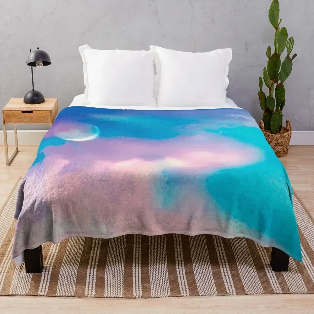 Aquarius Moon Throw Blanket Summer Beddings Vintage Large Warm Blankets