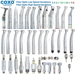 COXO Handpiece Dental Turbine Fiber Optic High Speed Handpiece LED Low Speed Handpiece Fit KAVO NSK Sirona WH Dentists Tools