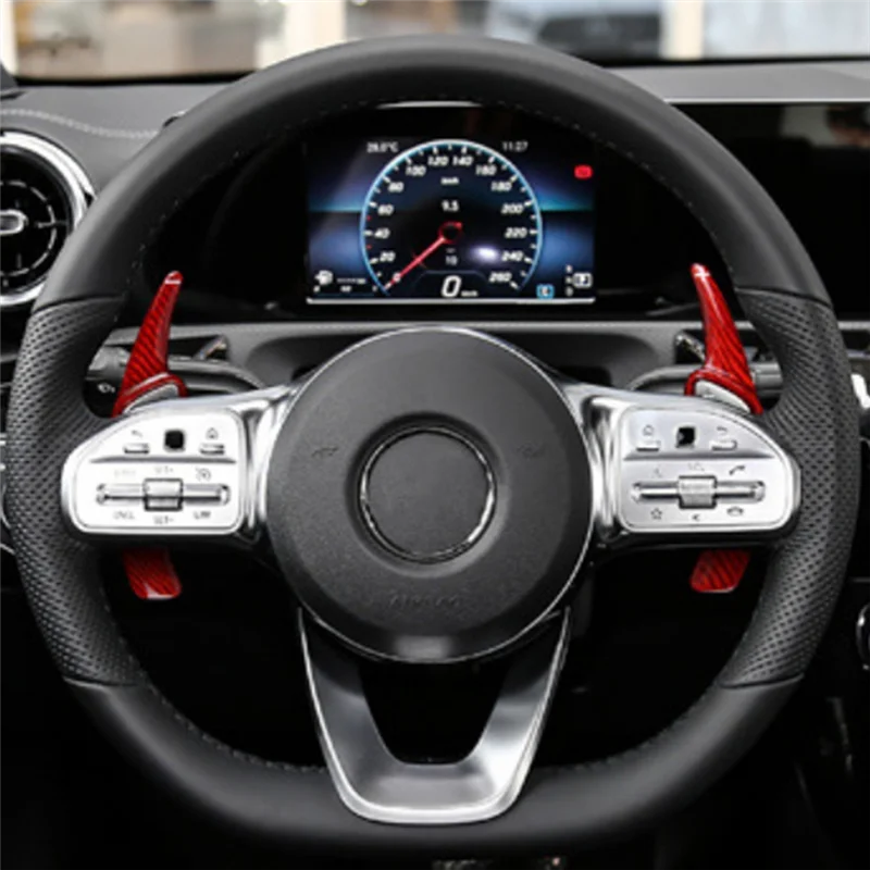 

Car Steering Wheel Paddle Shift Extension Shifters Carbon Fiber Trim Sticker For Mercedes Benz A B C E S V G Class