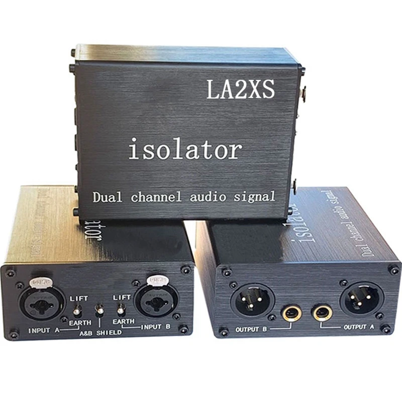 1Pcs Audio Isolator Audio Signal Isolator Eliminates Current Noise Dual-Channel 6.5 XLR Mixer Audio Isolator LA2XS
