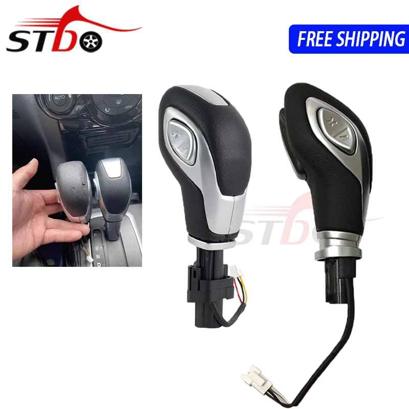 Samochodowa gałka dźwigni zmiany biegów z czarną srebrną główką do Ford Focus Kuga Mondeo Ecosport Fiesta 2013-2018