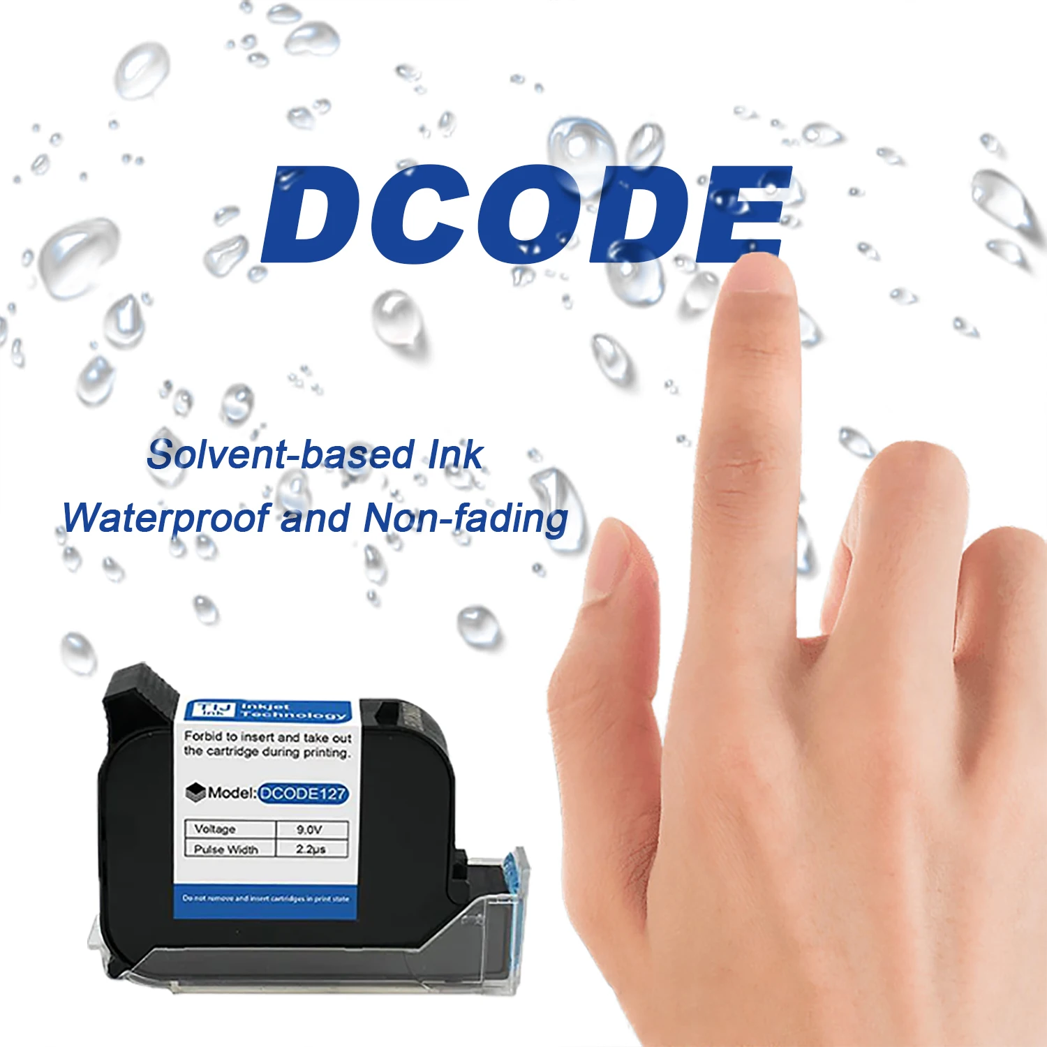 Imagem -03 - Dcode-thermal Inkjet Printer Cartridge Fast Drying Preto Vermelho Amarelo Azul Verde Water-proof Solvent Ink Tij 12.7 mm 25.4 mm