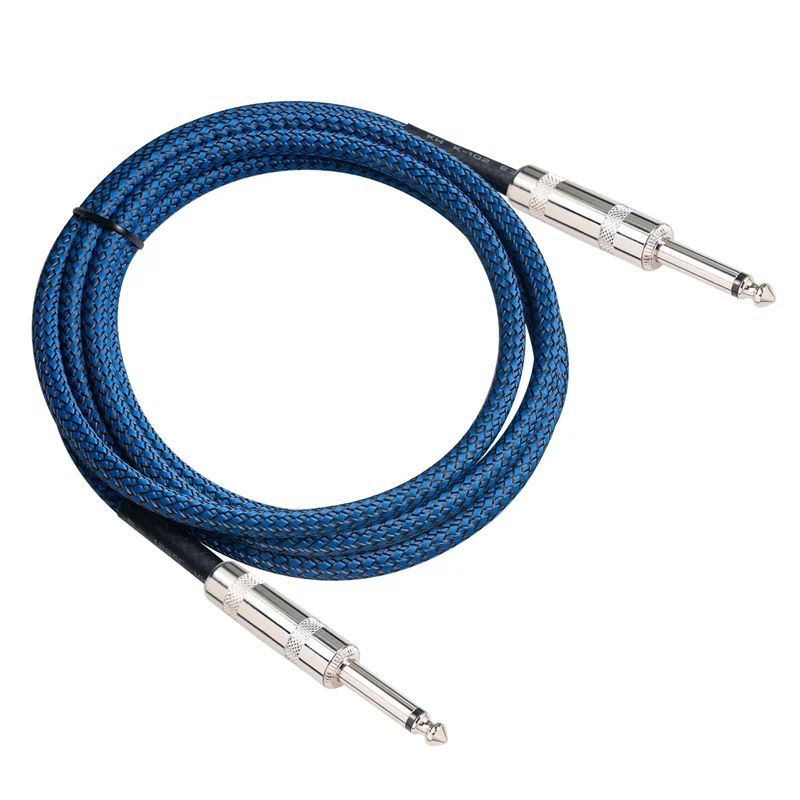 Electric Guitar Cable Bass 6.35Mm Electric Box Audio Cable Guitar Noise Reduction Line Braided Shielded Cable 3 Meters