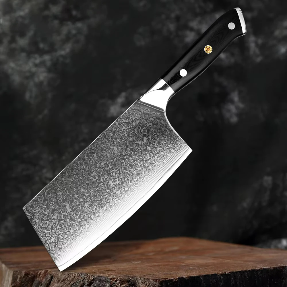 67 Layer Damascus Steel Kitchen Knife Professional 7inch Damascus Santoku Cleaver Utility knife of Home Hotel Chef Butcher Knife