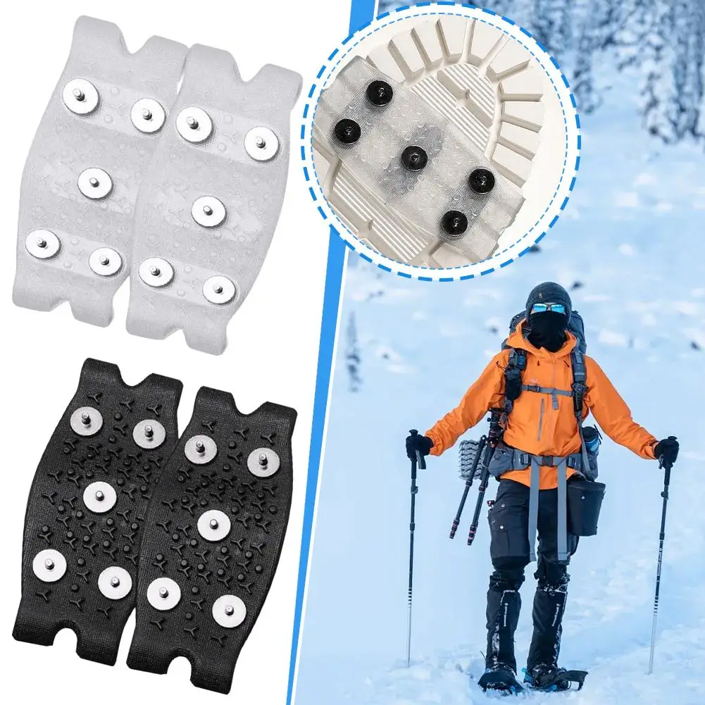 Outdoor Silicone Grips Crampons Spikes For Walking Jogging Anti Slip Ice Crampons For Boots Snow Traction Cleats For Shoes U5h5